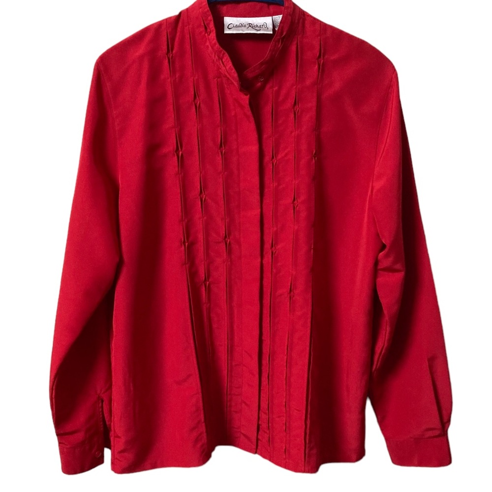 Claudia Richard  pleated Button down blouse size 12